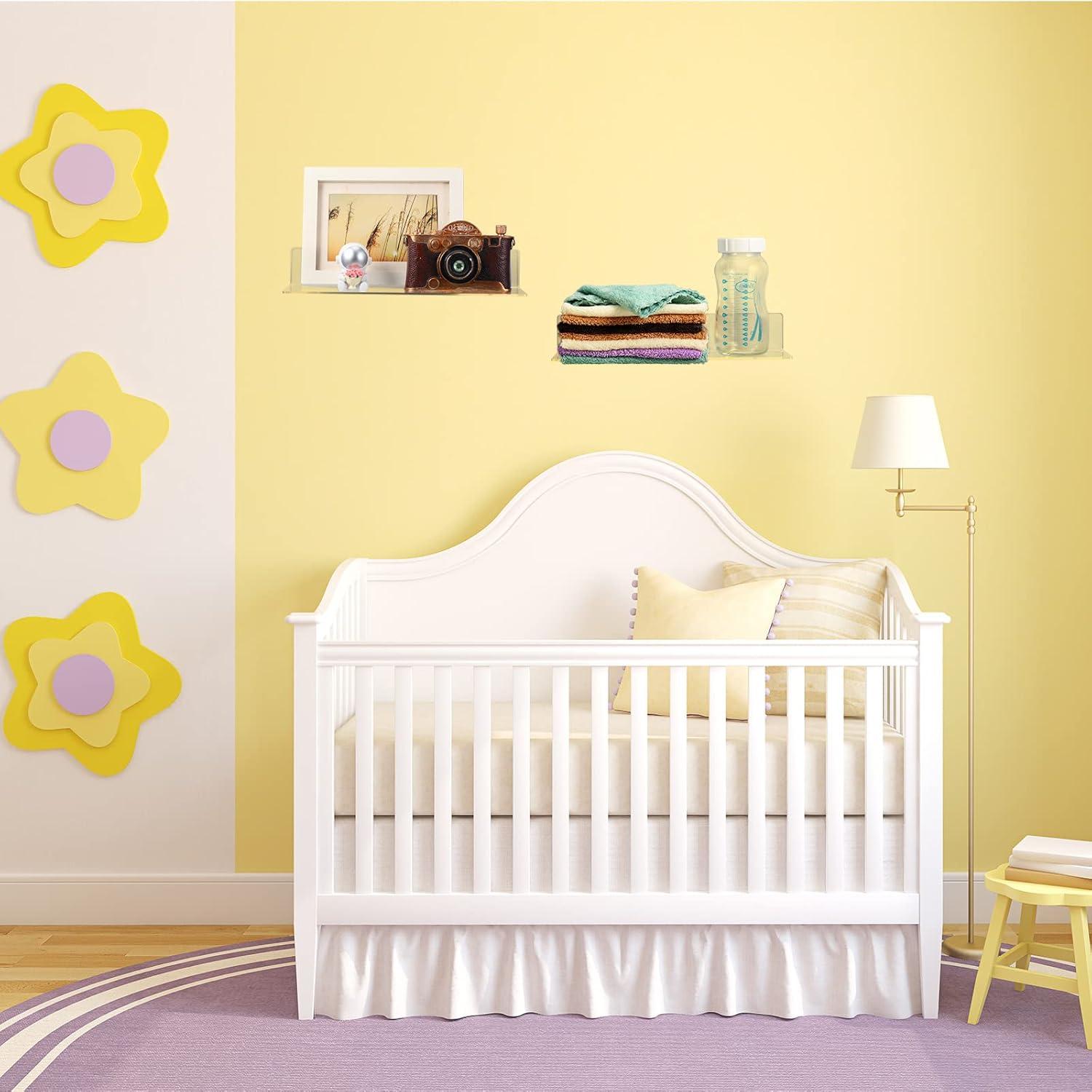 Estante Flotante Acrílico Blulu 8 Piezas 30x10x5 cm Transparente