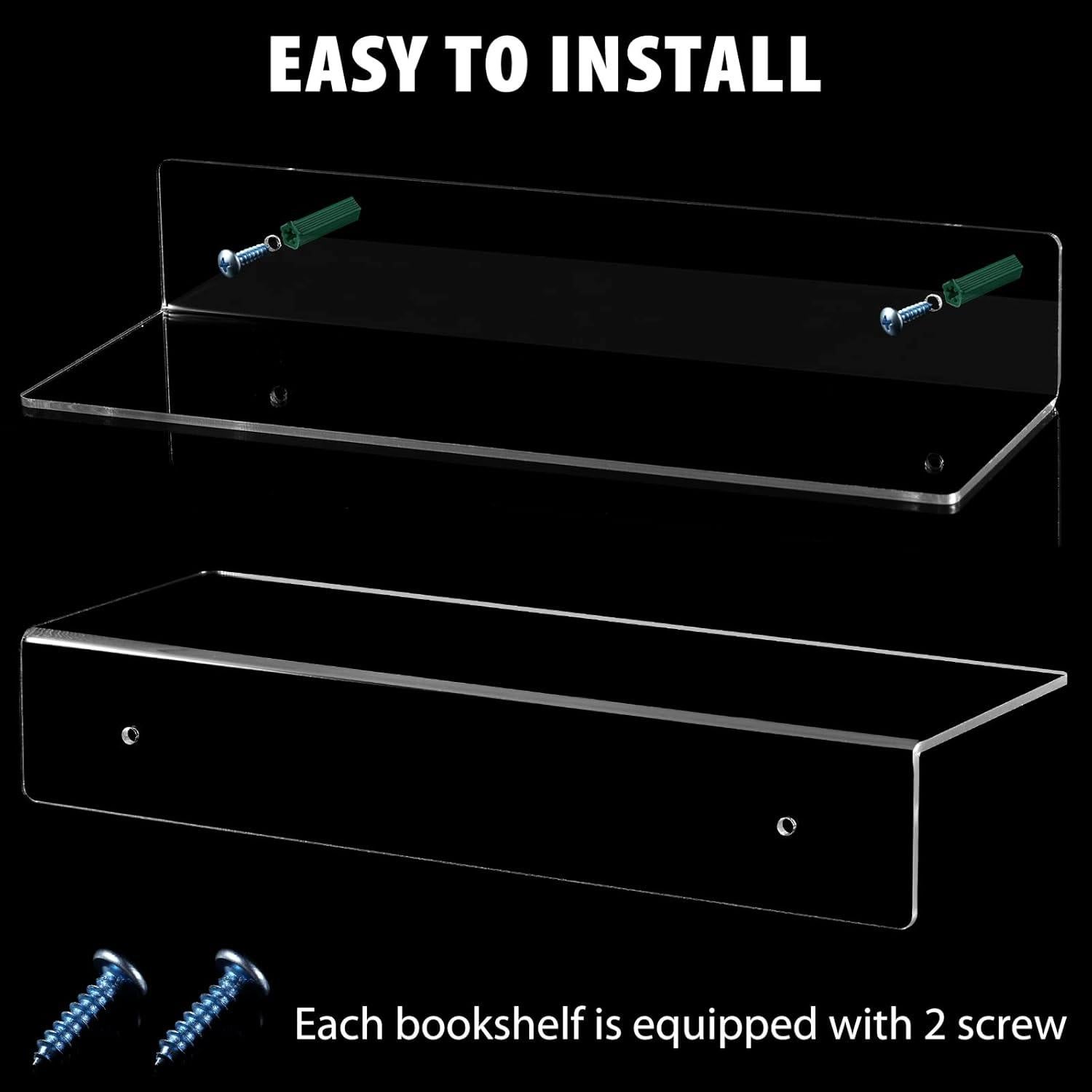 Estante Flotante Acrílico Blulu 8 Piezas 30x10x5 cm Transparente