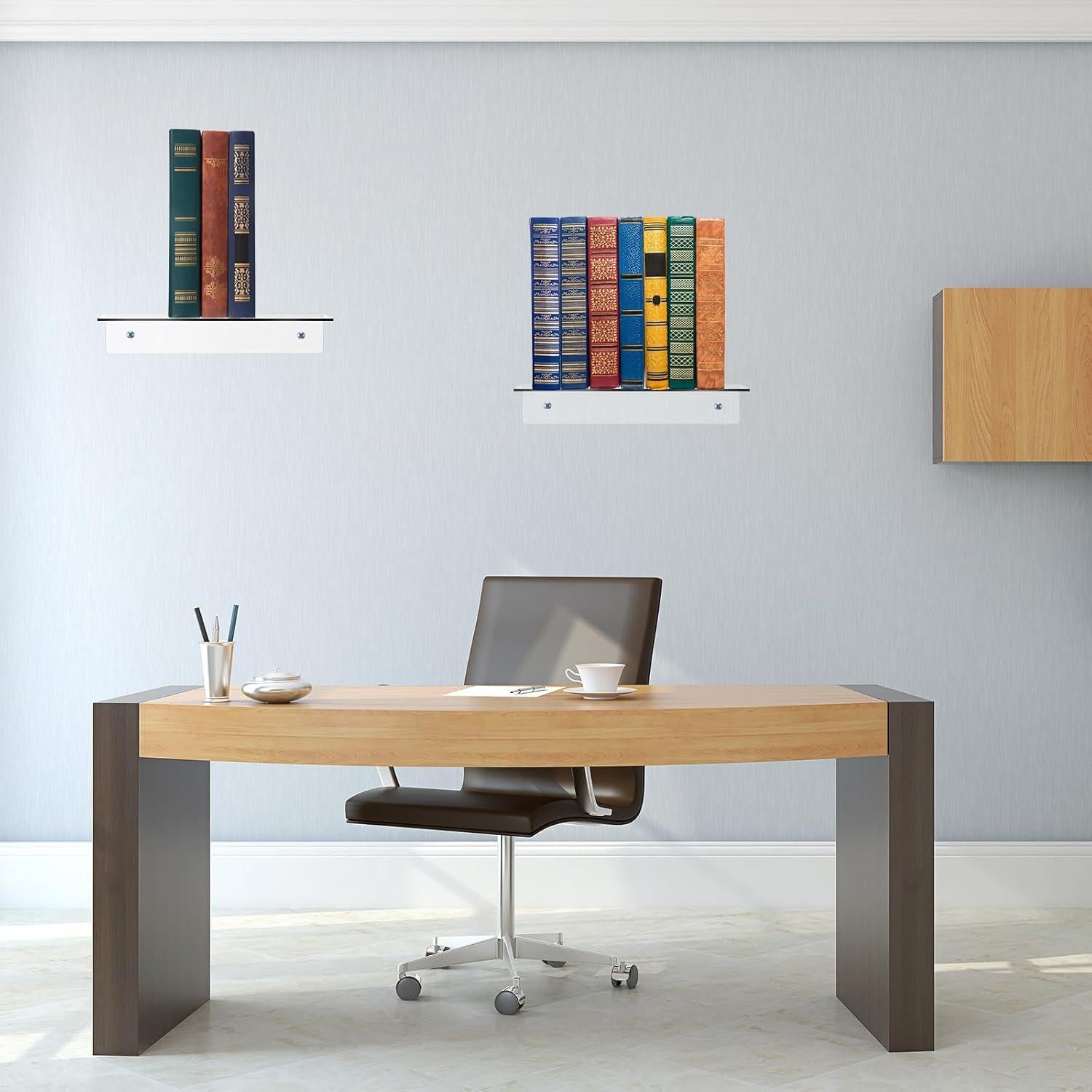 Estante Flotante Acrílico Blulu 8 Piezas 30x10x5 cm Transparente