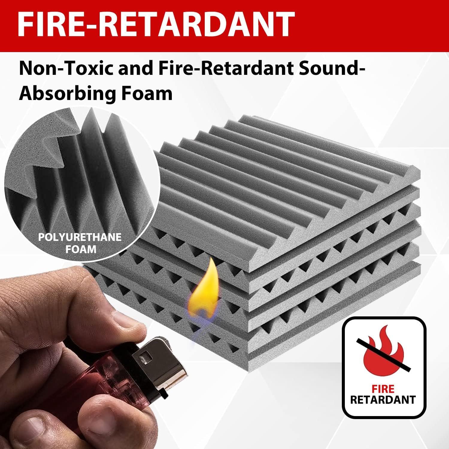 Paneles Acústicos FONESO 12 Pack Espuma Aislante Gris 2.54cm