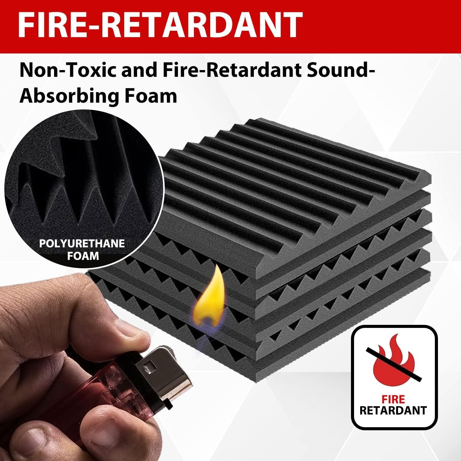 Paneles de Espuma Acústica FONESO 24 Pack 30KG/m³ Negro