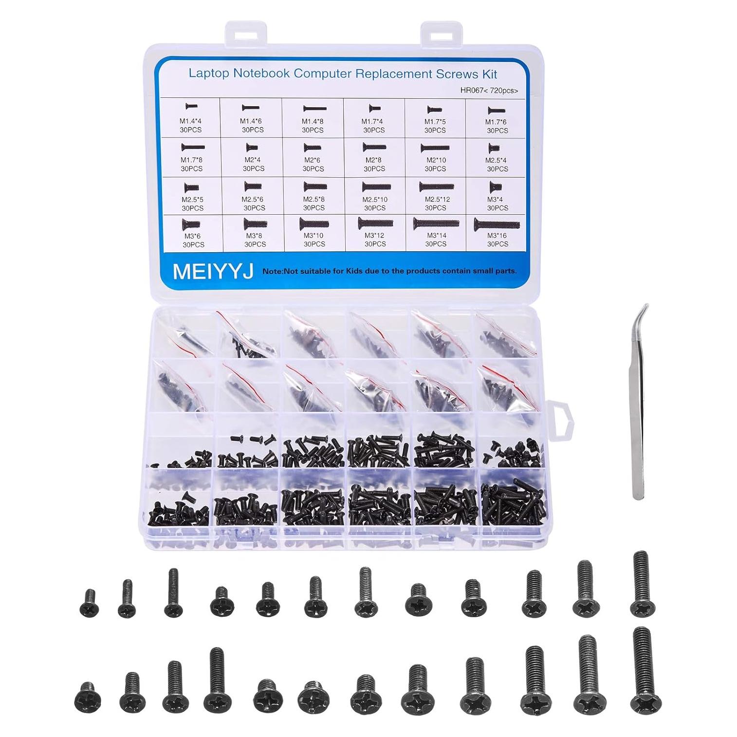 Kit de Tornillos para Laptop 720pcs Meiduolai M1.4-M3