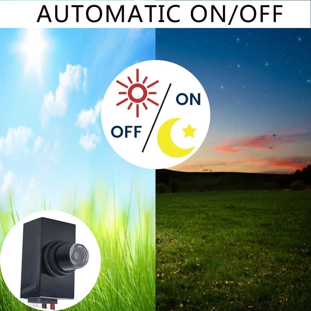 Sensor de Luz Fotocélula Meskliu 5A para Exterior IP65