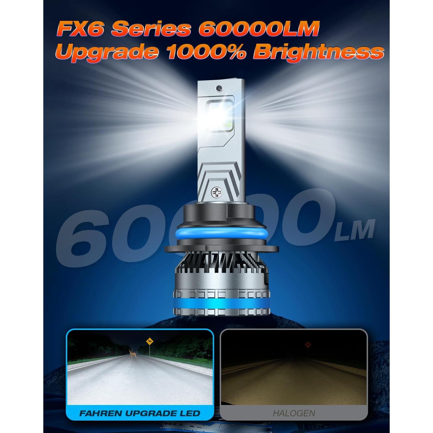 Bombillas de Luz de Niebla FAHREN 9007 120W 44000 Lúmenes IP68
