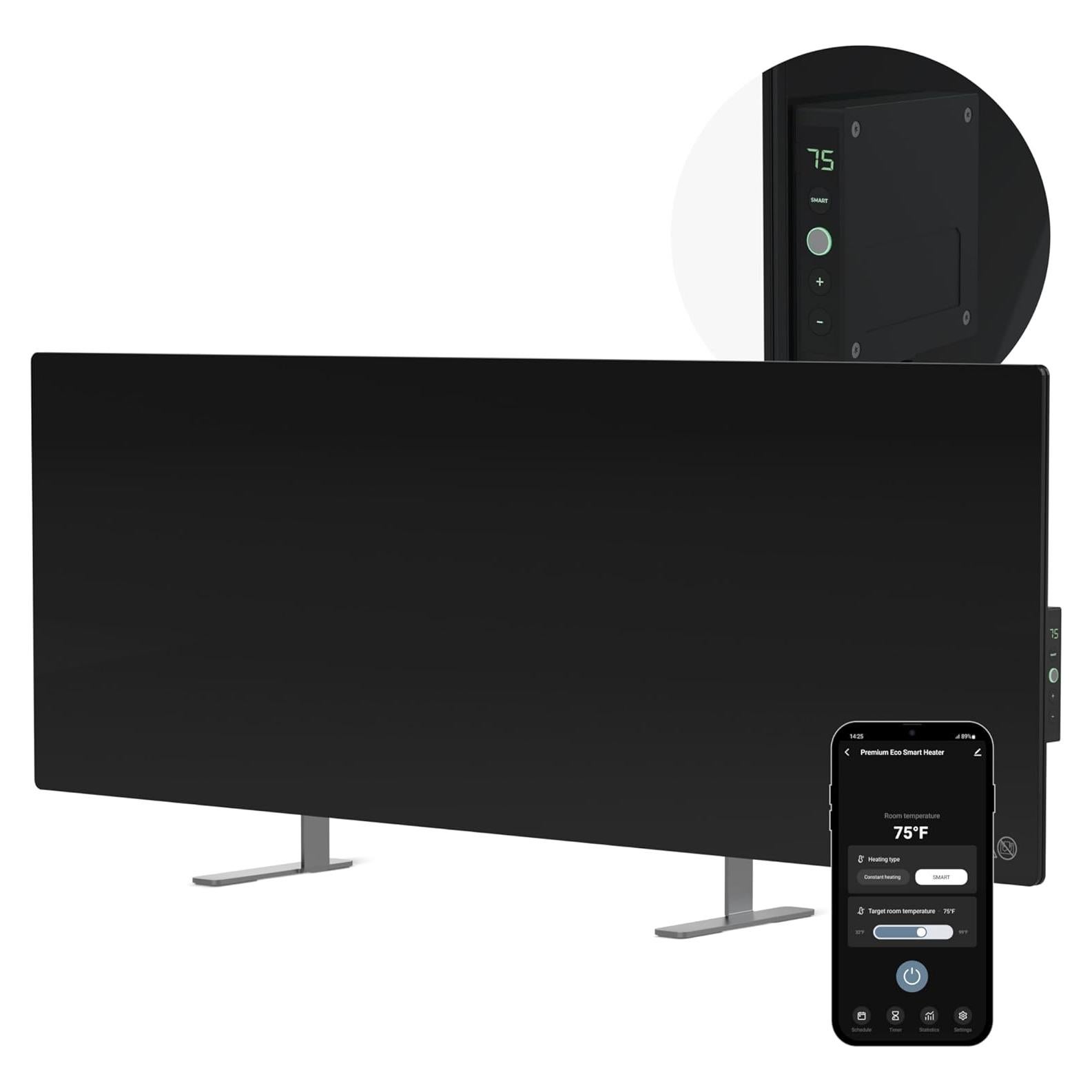 Calefactor Infrarrojo AENO 700W con Termostato y WiFi Negro