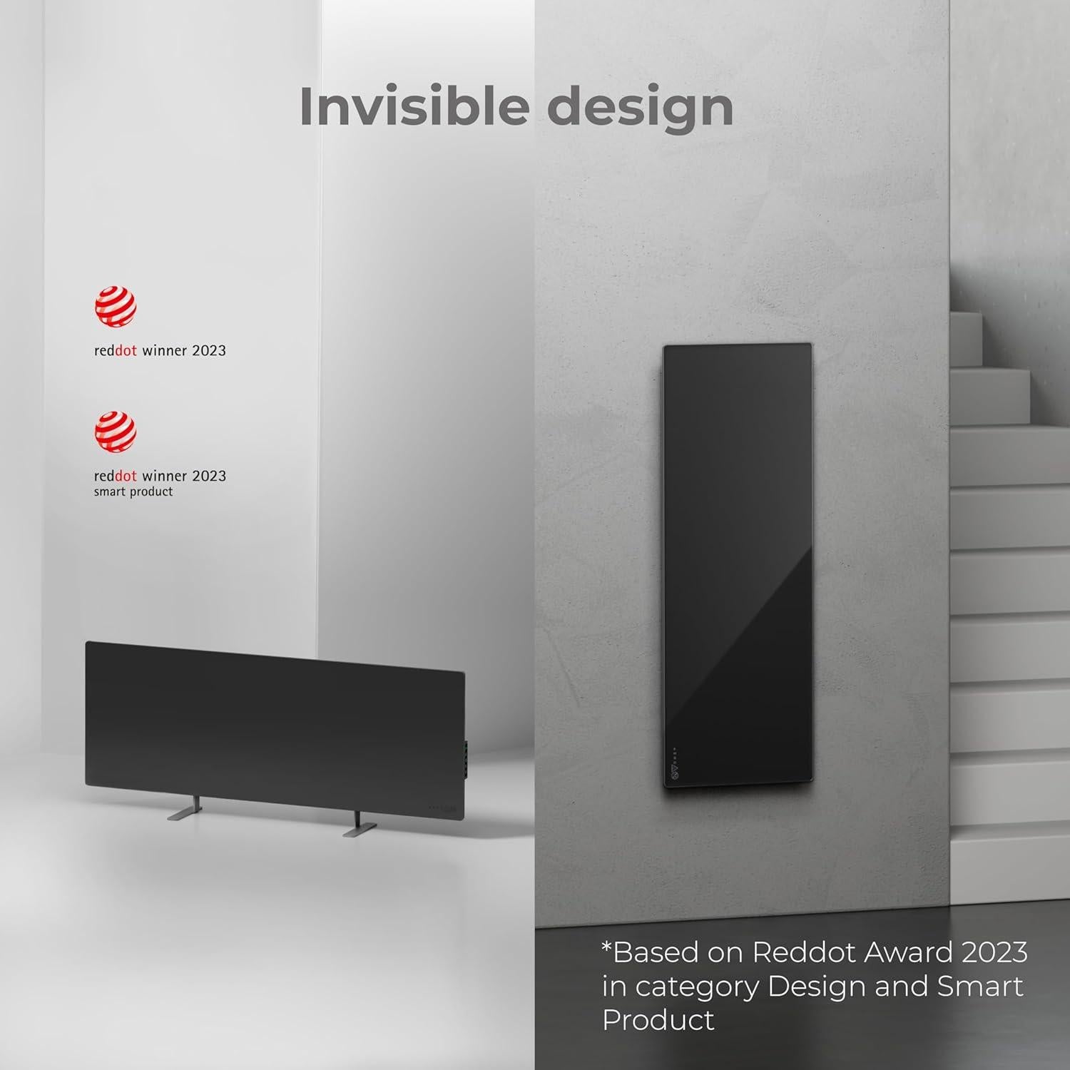 Calefactor Infrarrojo AENO 700W con Termostato y WiFi Negro