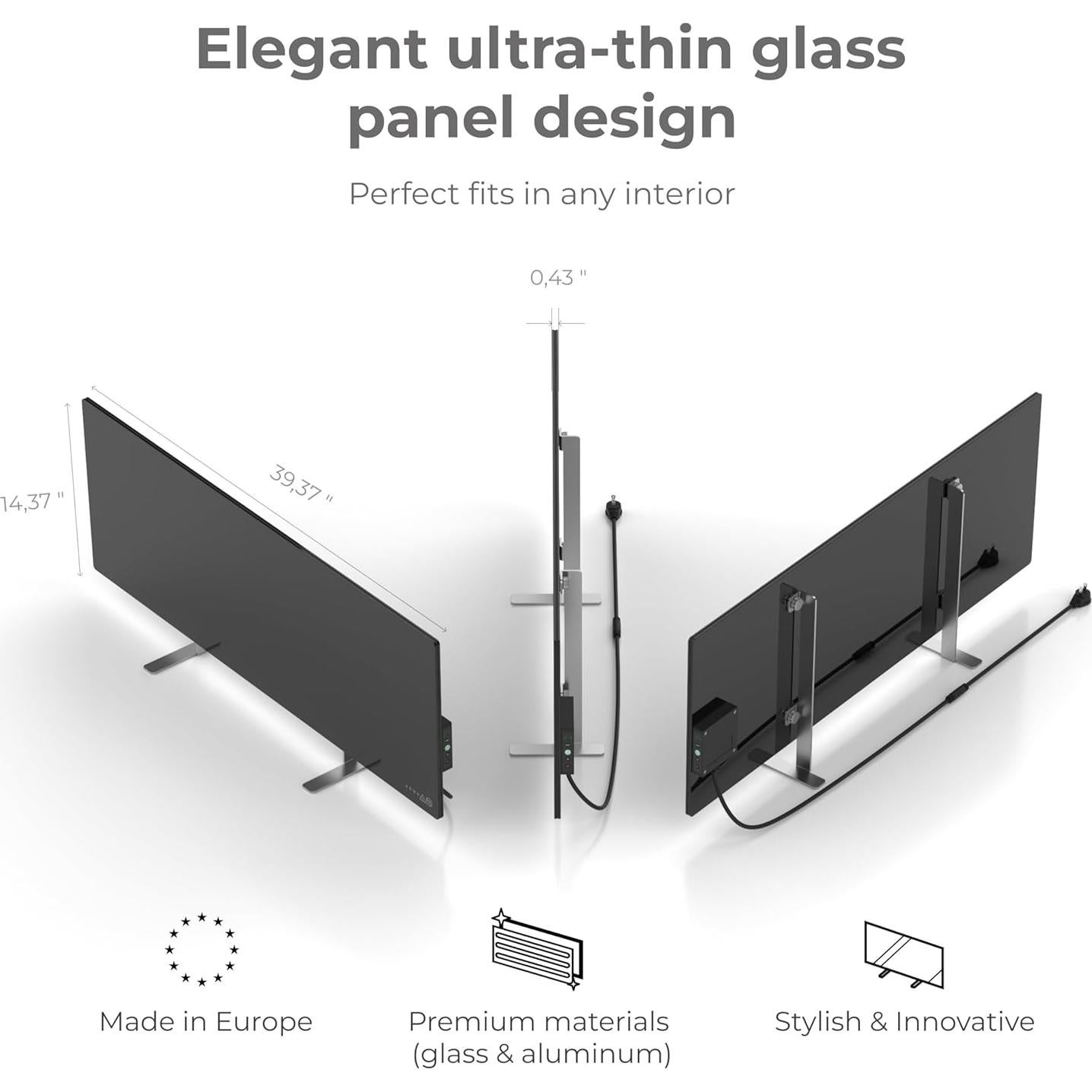 Calefactor Infrarrojo AENO 700W con Termostato y WiFi Negro