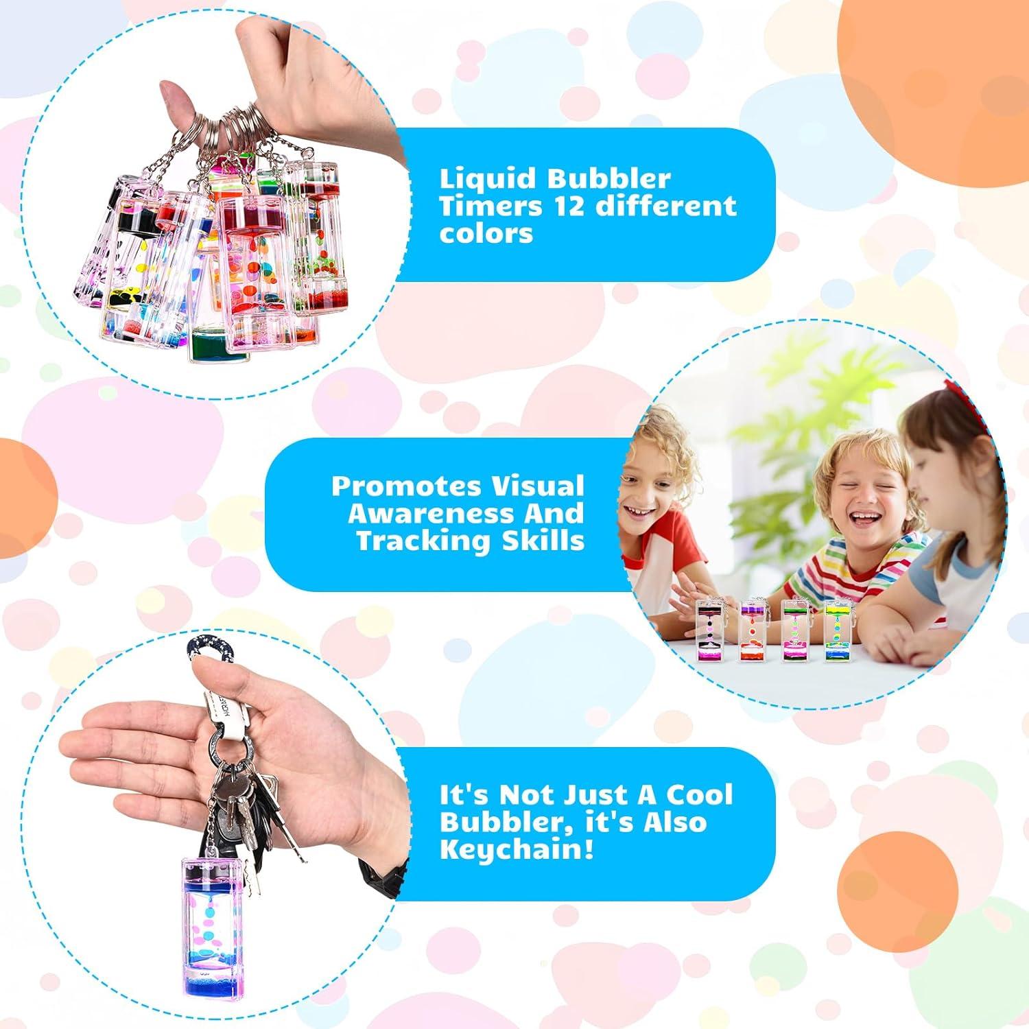 Juego de llaveros de burbujas líquidas OCTTN - 12 colores