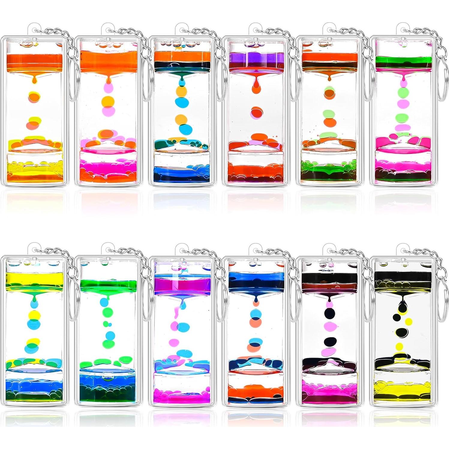 Juego de llaveros de burbujas líquidas OCTTN - 12 colores