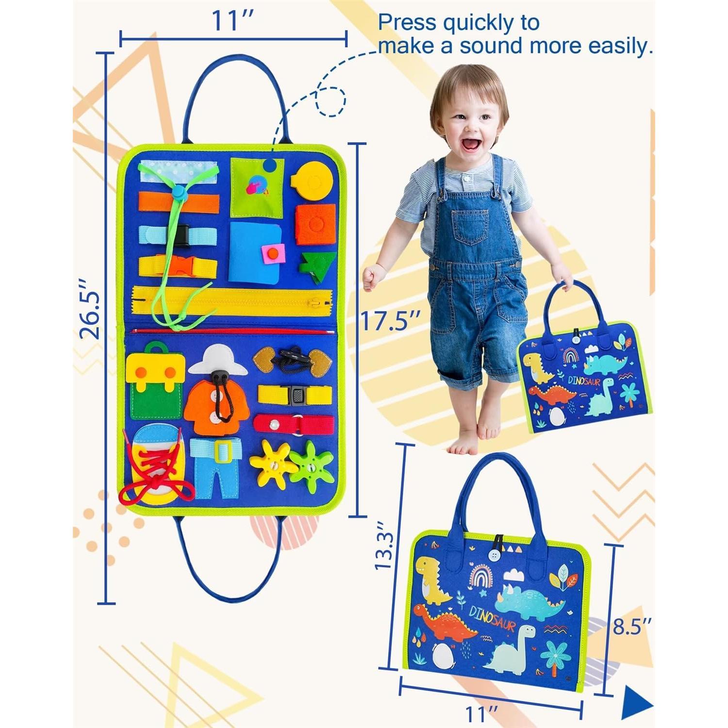 Tablero Ocupado Montessori Exorany Azul 8 en 1 para Niños