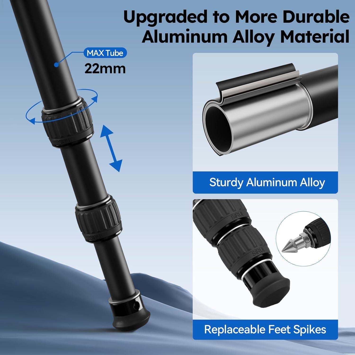 Trípode Mini SIRUI AM-203S+G0 Aluminio 0.91kg 15kg Carga