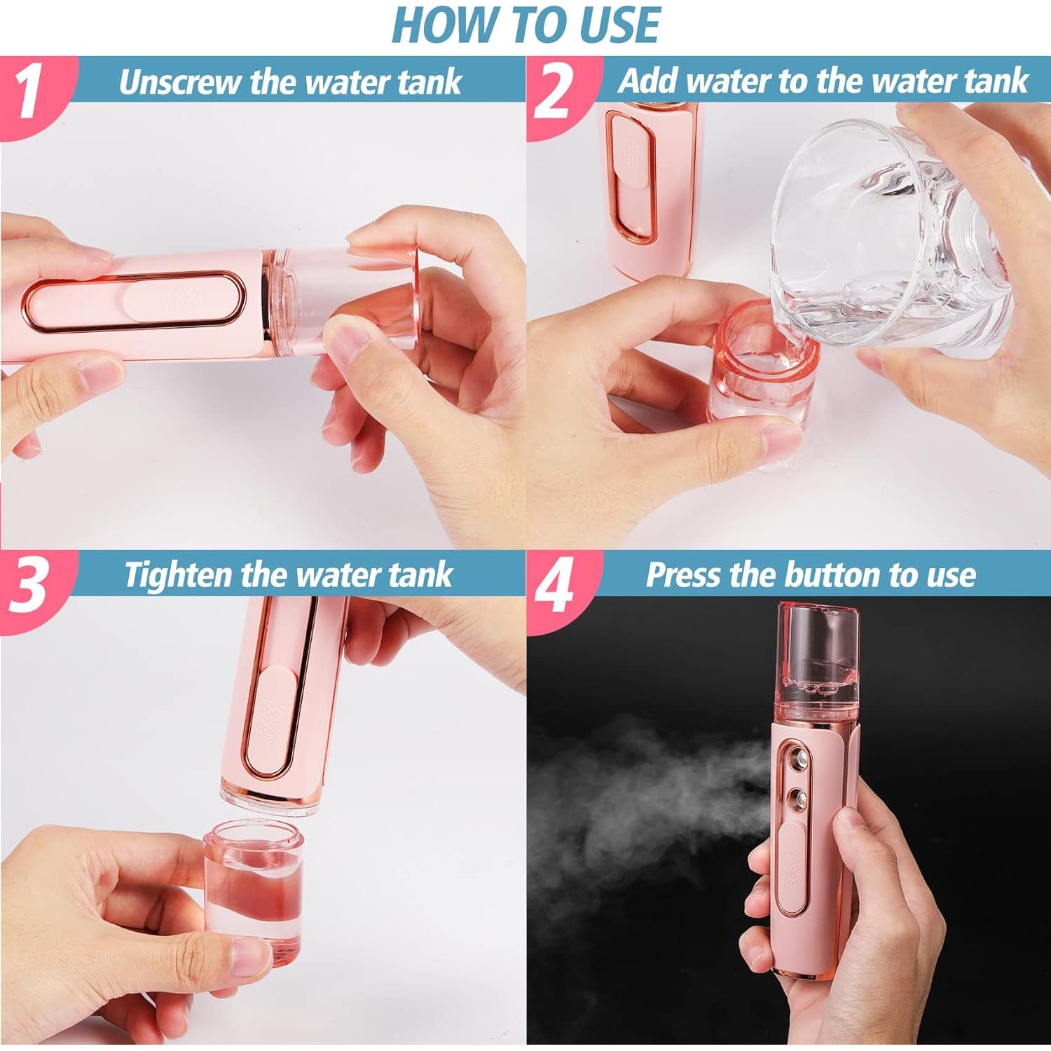 Nebulizador Facial Nano Mister Annhua Beauty Verde 30ml USB