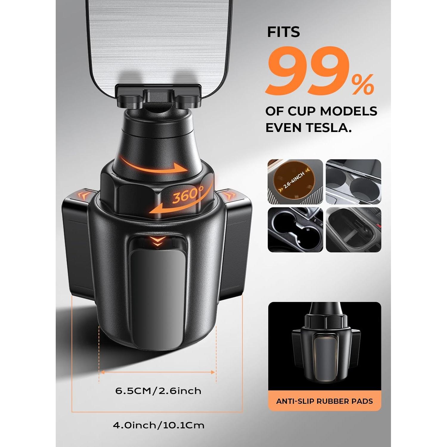 Soporte para teléfono en taza LISEN ajustable 360° Plata