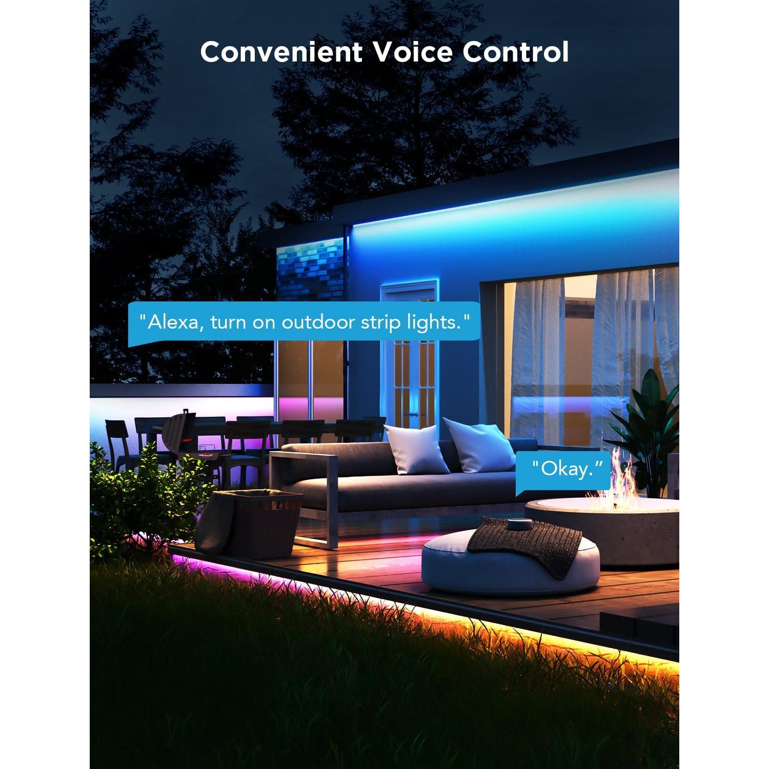 Luces LED de tira exterior Govee RGBIC 10m IP65 WiFi Alexa