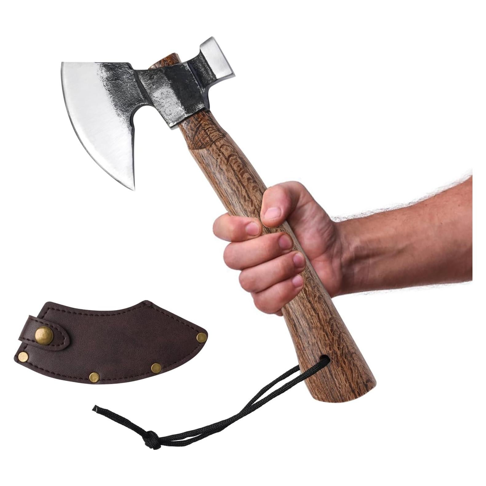 Hacha de Camping Cor cordium 27.3 cm con Funda de Cuero