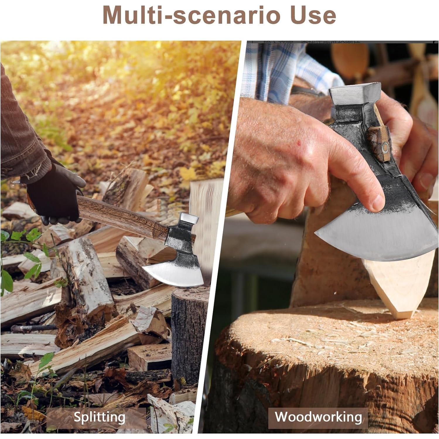 Hacha de Camping Cor cordium 27.3 cm con Funda de Cuero