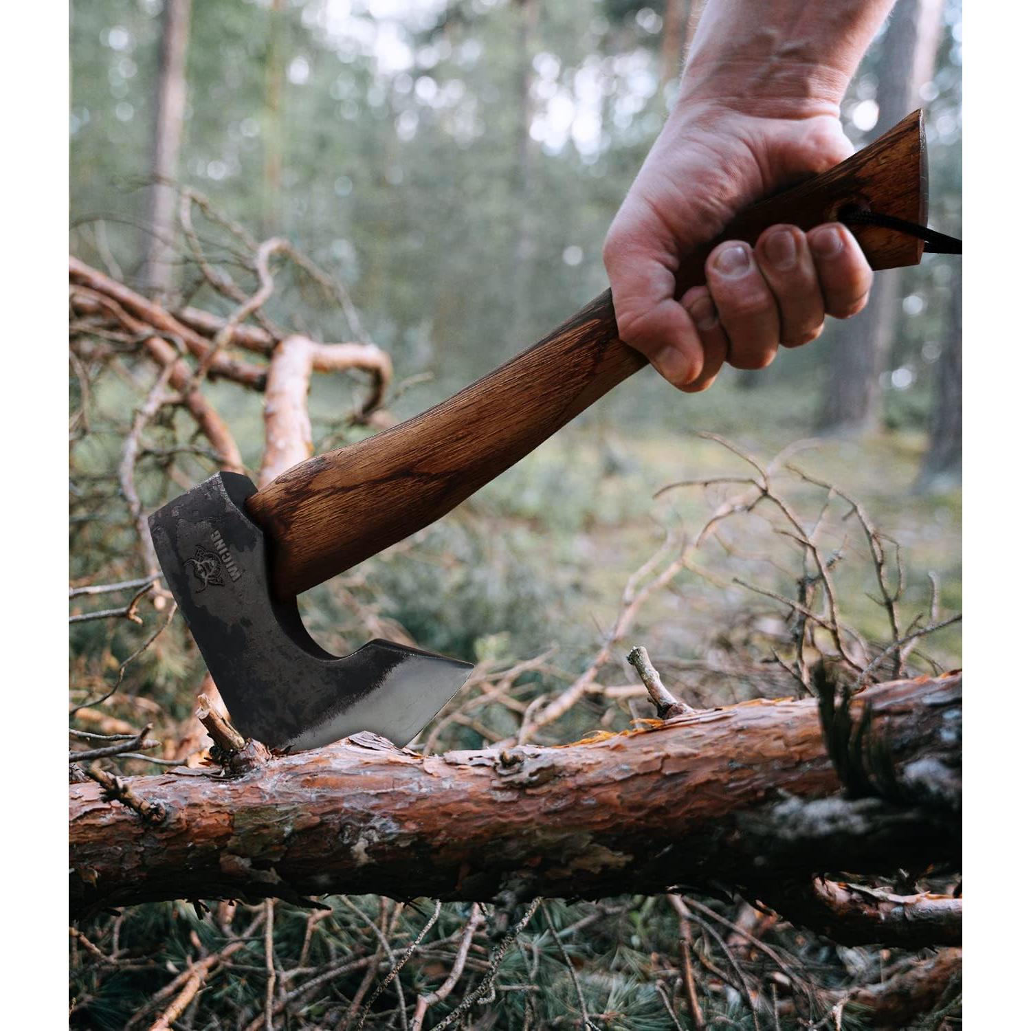 Hacha de Camping WICING 34.3 cm Acero al Carbono con Funda