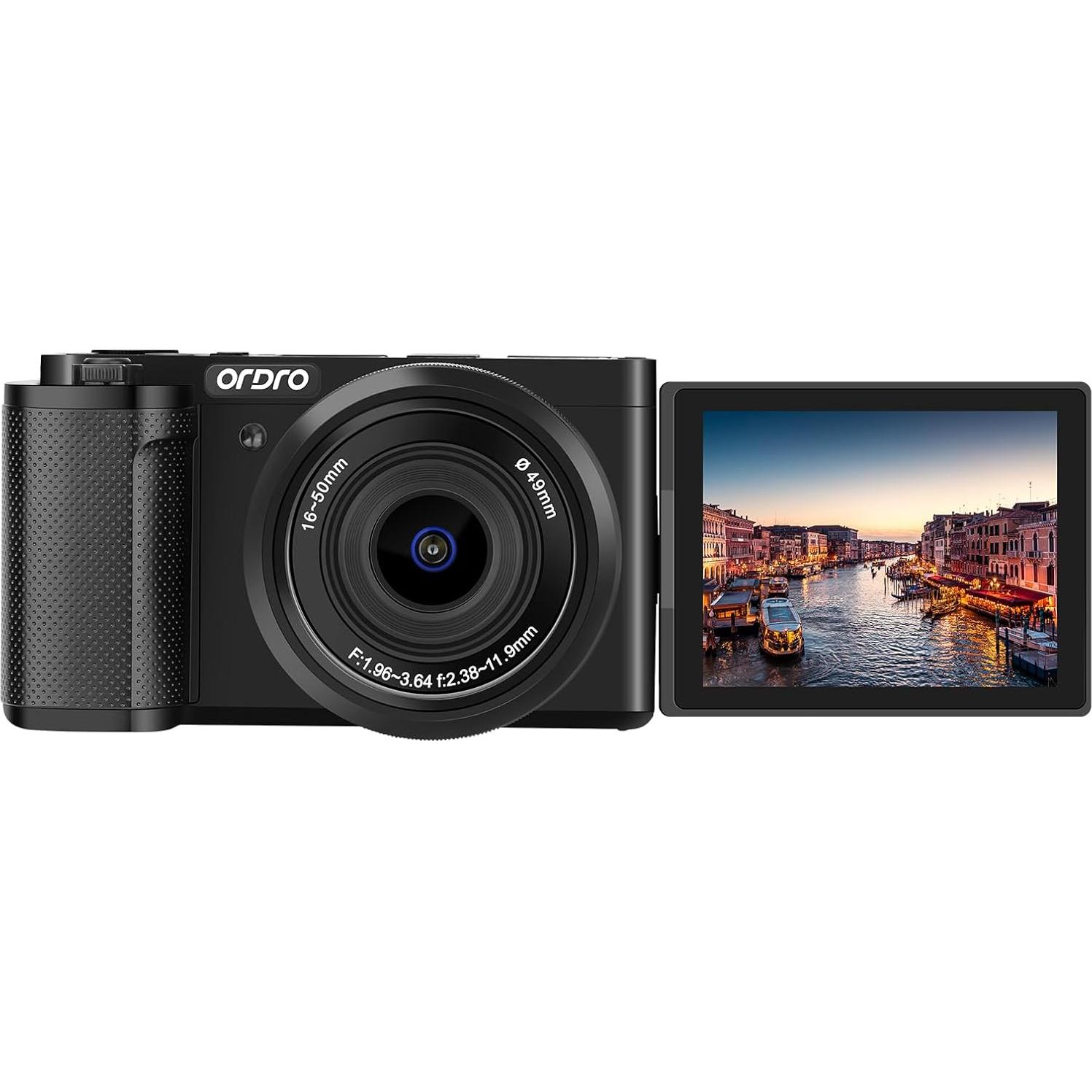 ORDRO G930 5K Digital Camera for Content Creators Vloggers and Photography with 5X Optical Zoom, Auto-Focus and Wide Angle (Black)