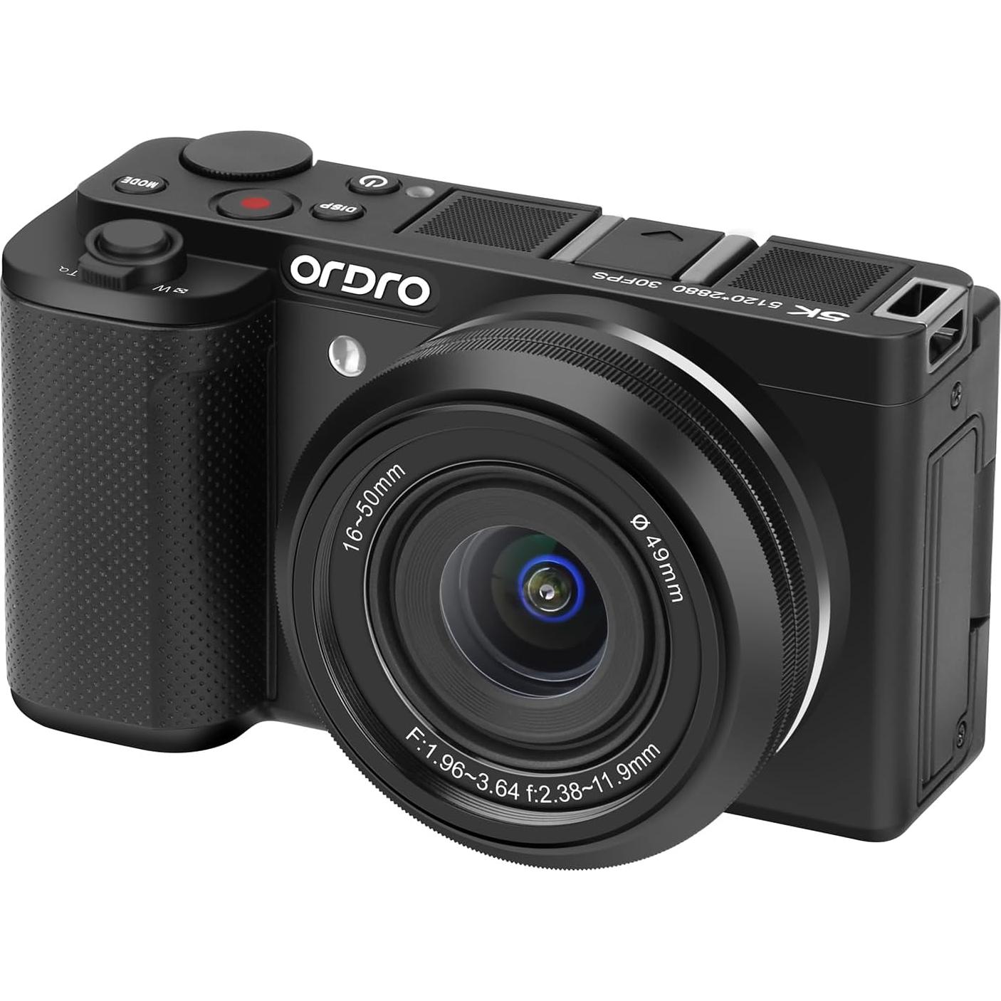 ORDRO G930 5K Digital Camera for Content Creators Vloggers and Photography with 5X Optical Zoom, Auto-Focus and Wide Angle (Black)