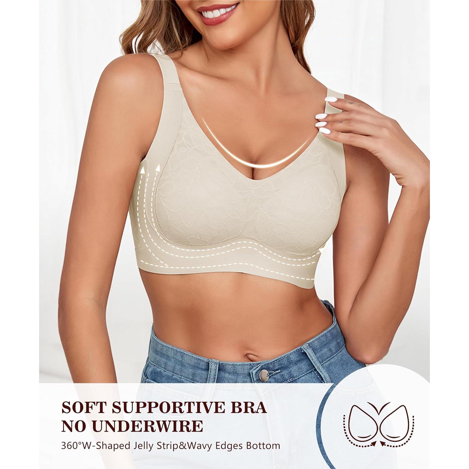 Sujetador Bralette Sin Aros Jacquard X Cross Pull Up Beige