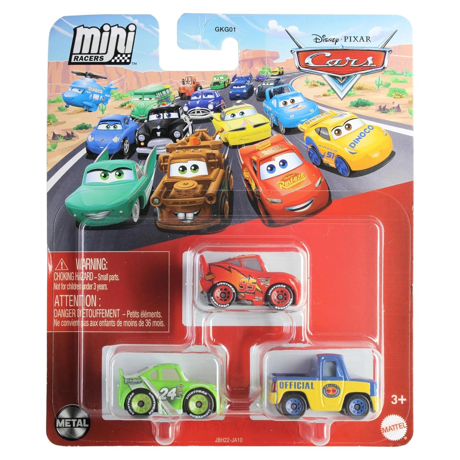 Set de 3 Mini Corredores Disney Cars - Rayo McQueen, Brick Yardley, Dexter Hoover