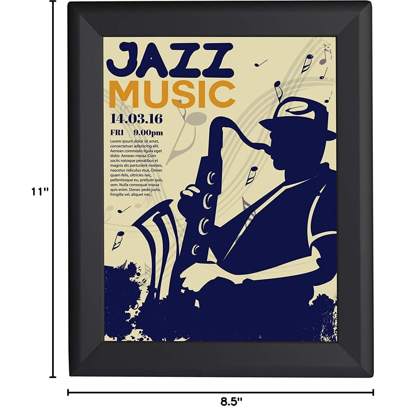 Marco de Certificado BNV Negro 21.6x27.9 cm Antirreflejo