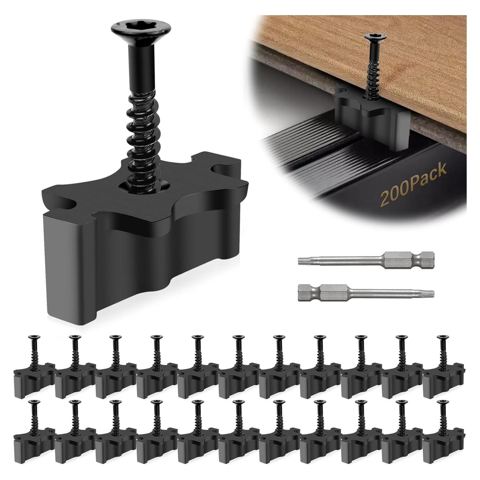 Paquete de 200 Sujetadores Ocultos Gyykzz para Deck de Compuesto