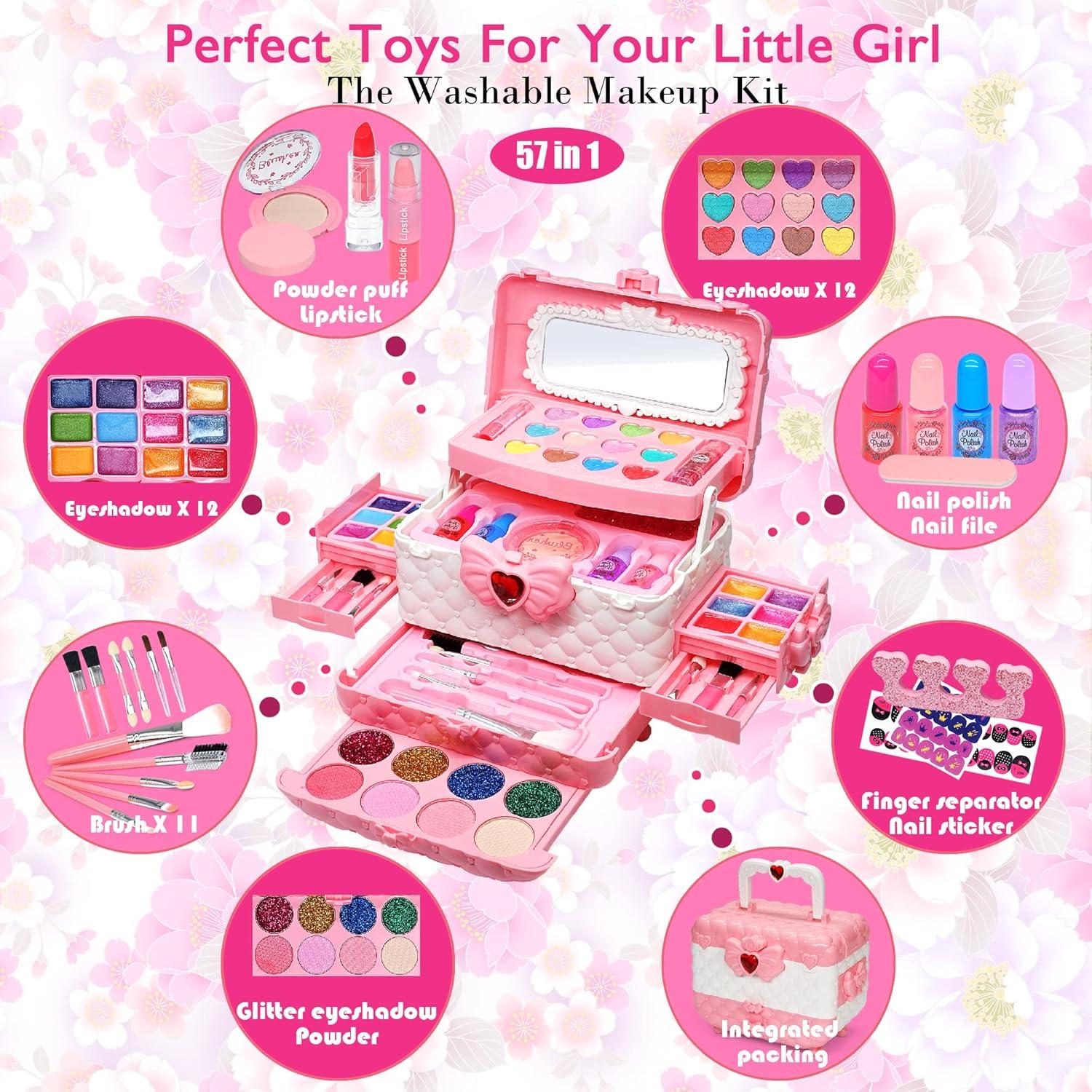 Kit de Maquillaje para Niñas Mrabbitoo 57 Piezas Rosa