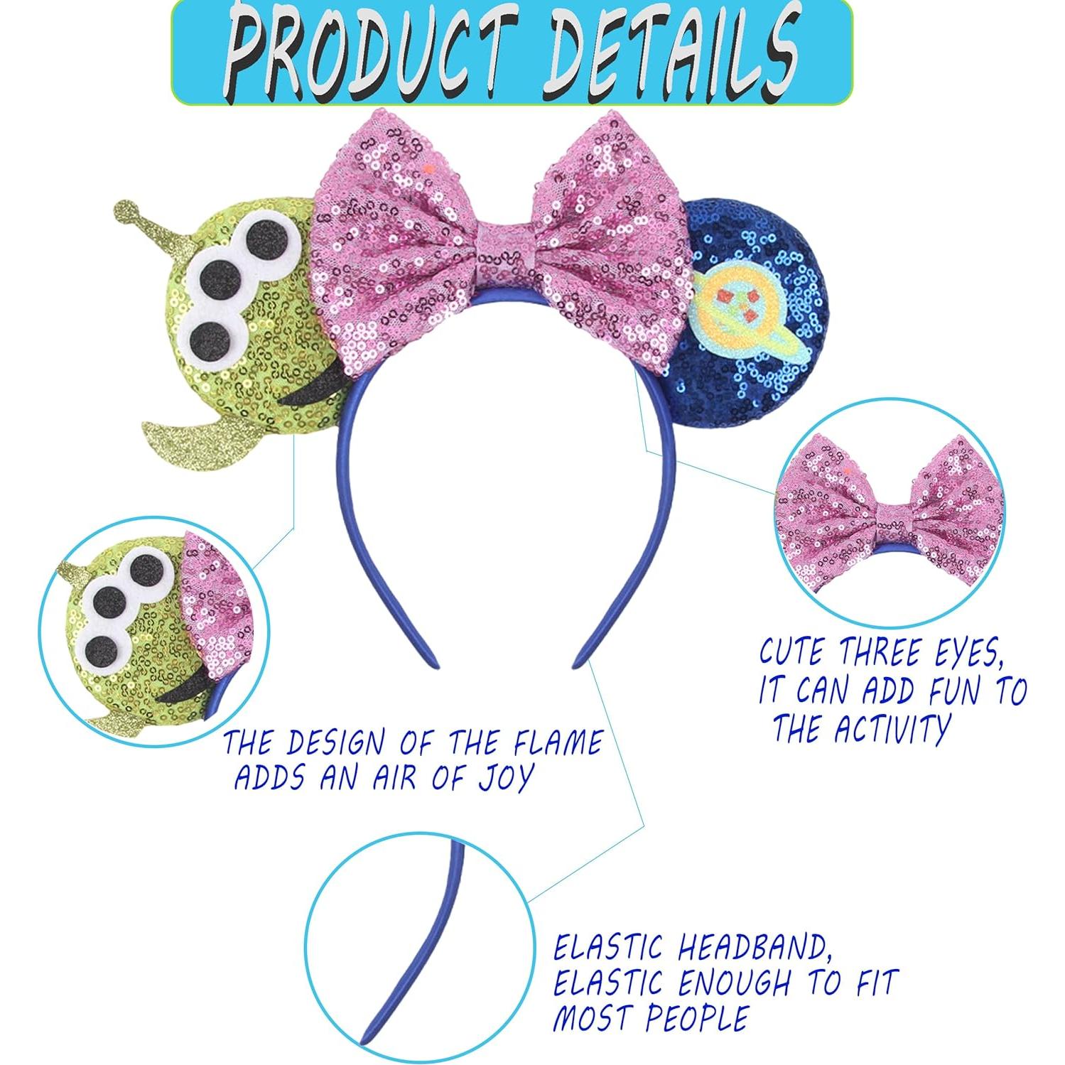 Diadema de orejas de ratón Toy Story con moño alienígena