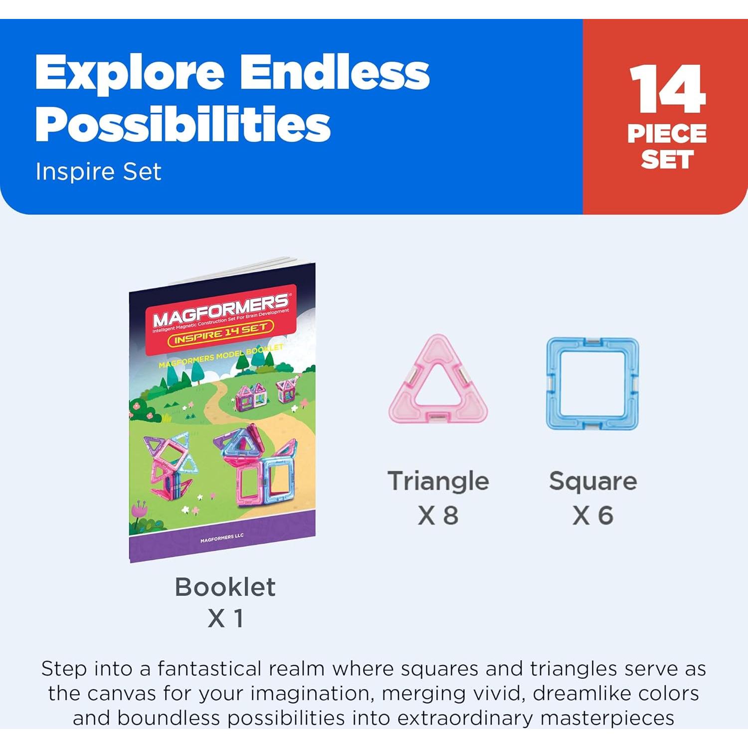 Magformers Inspire Set 14 Piezas - Bloques Magnéticos Educativos