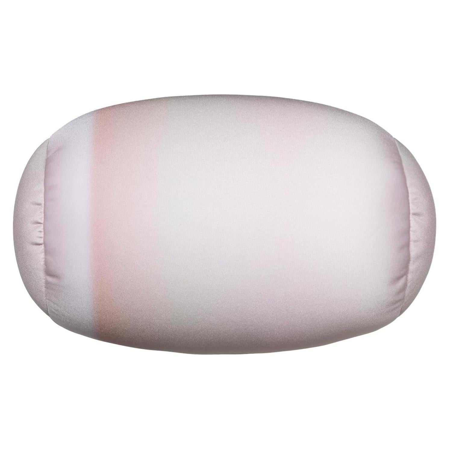 Squish Bean Bed Microbead Pillow Bolster Tube Body Pillow Smooth Cool Touch Fabric Neck & Back Support Throw Travel Pillow Fun Colors (Beige Light Colorful)