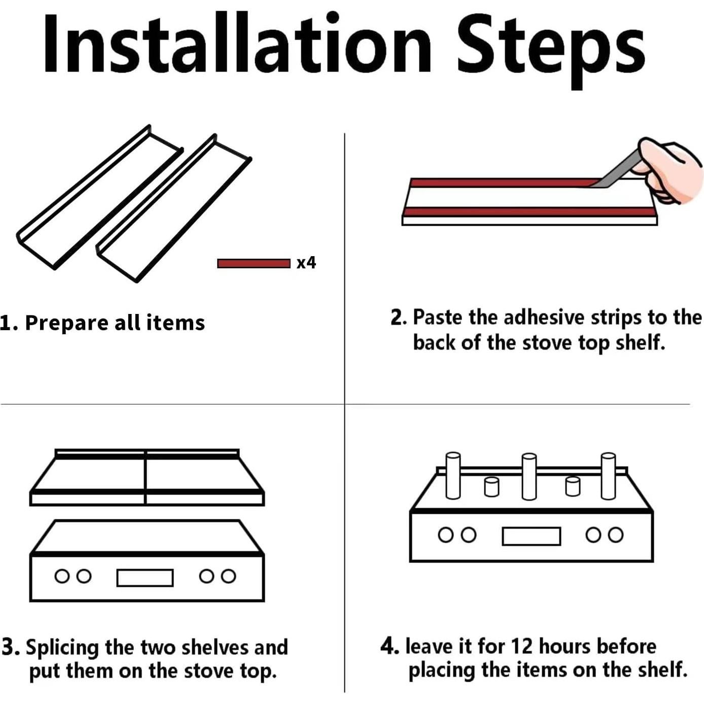 Estante Superior de Estufa Aockh 2 Piezas Acero Inoxidable 38.1 cm