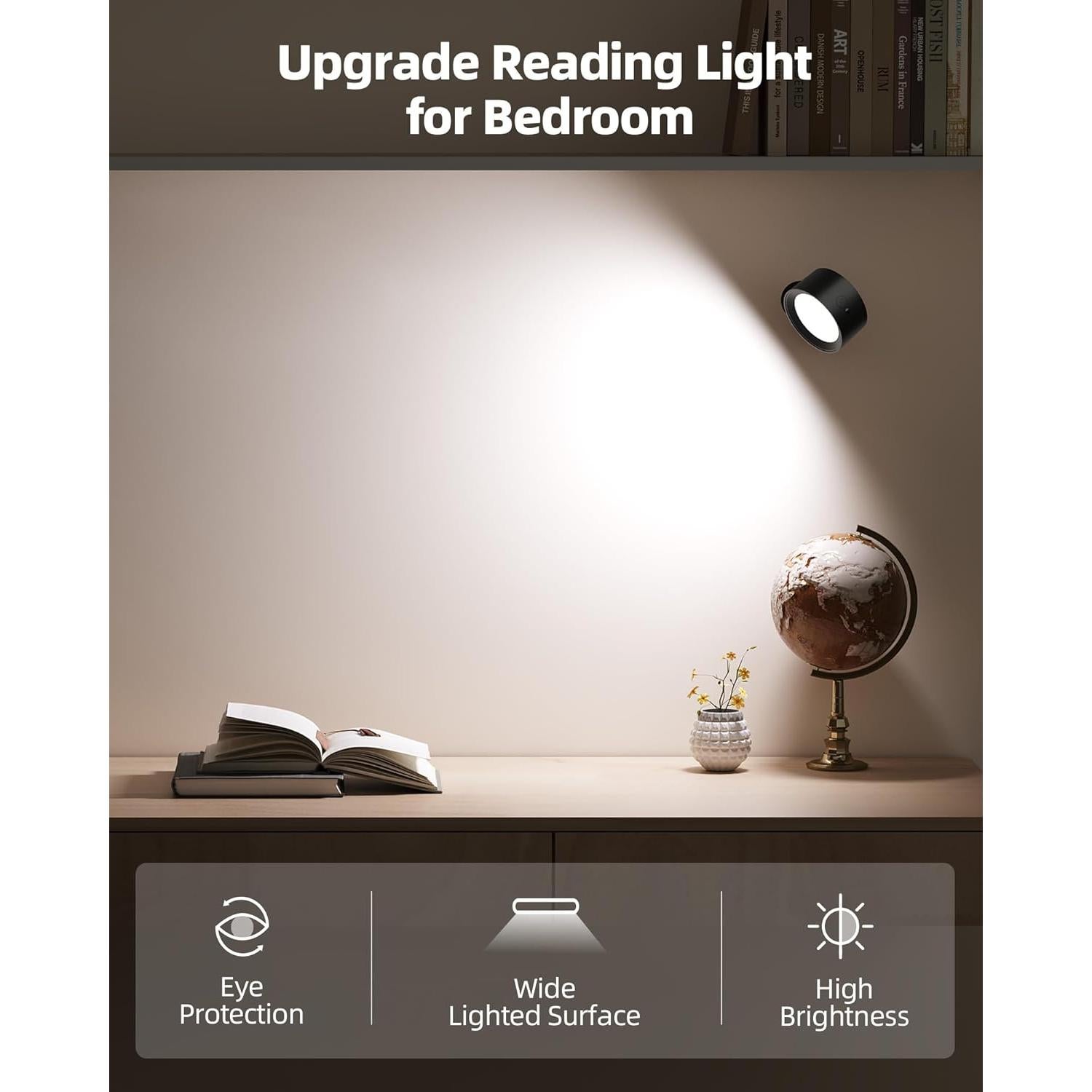 Lámpara de Pared LED Recargable AMETHEUS 2 Paquete Negro