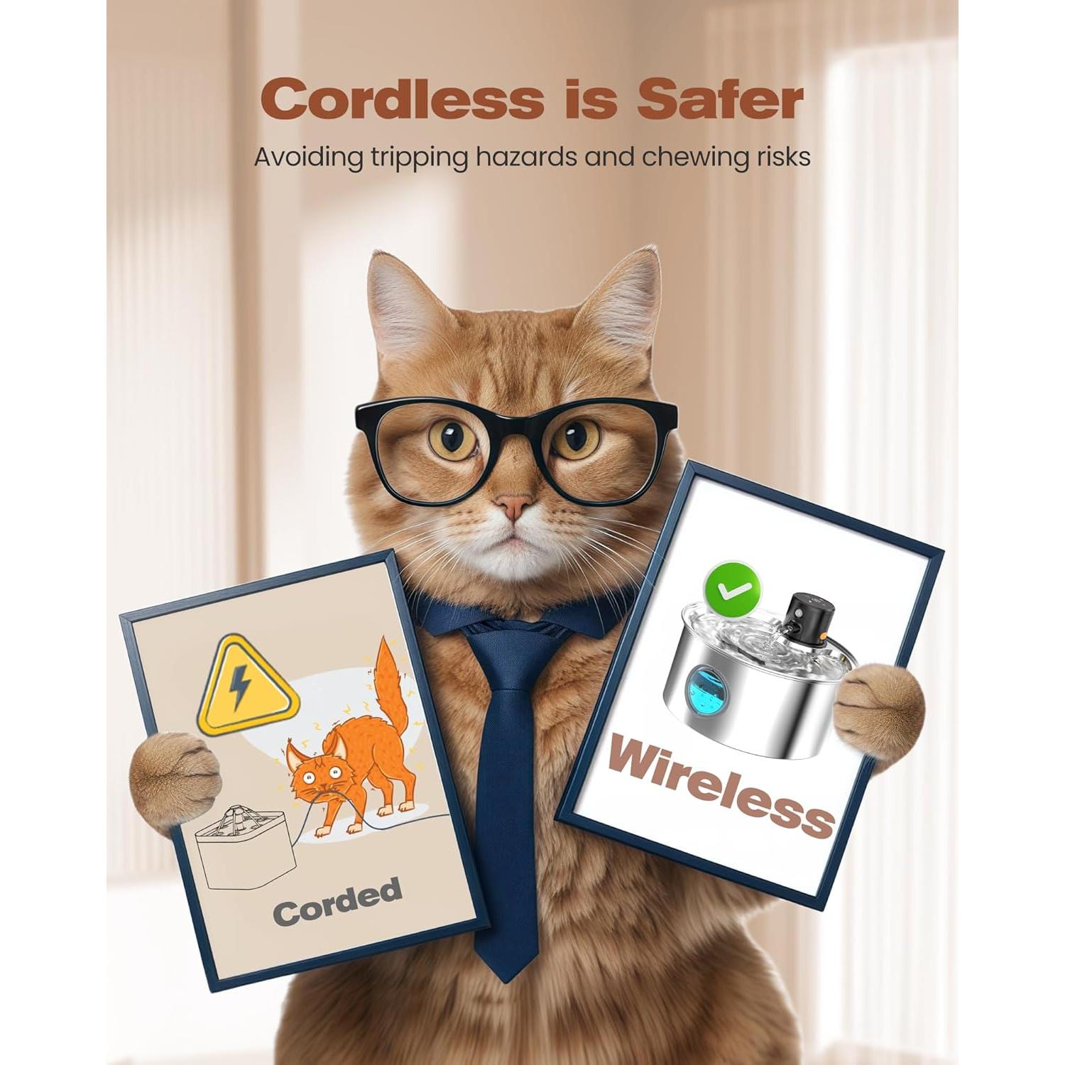 Fuente de Agua Inalámbrica para Gatos TOONIOOS 3.2L con Filtros