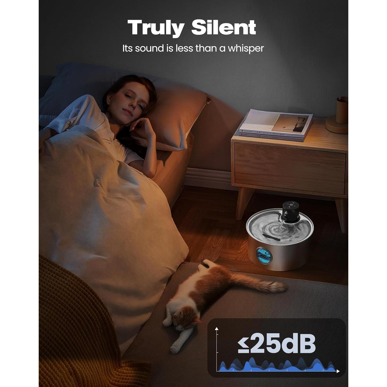 Fuente de Agua Inalámbrica para Gatos TOONIOOS 3.2L con Filtros