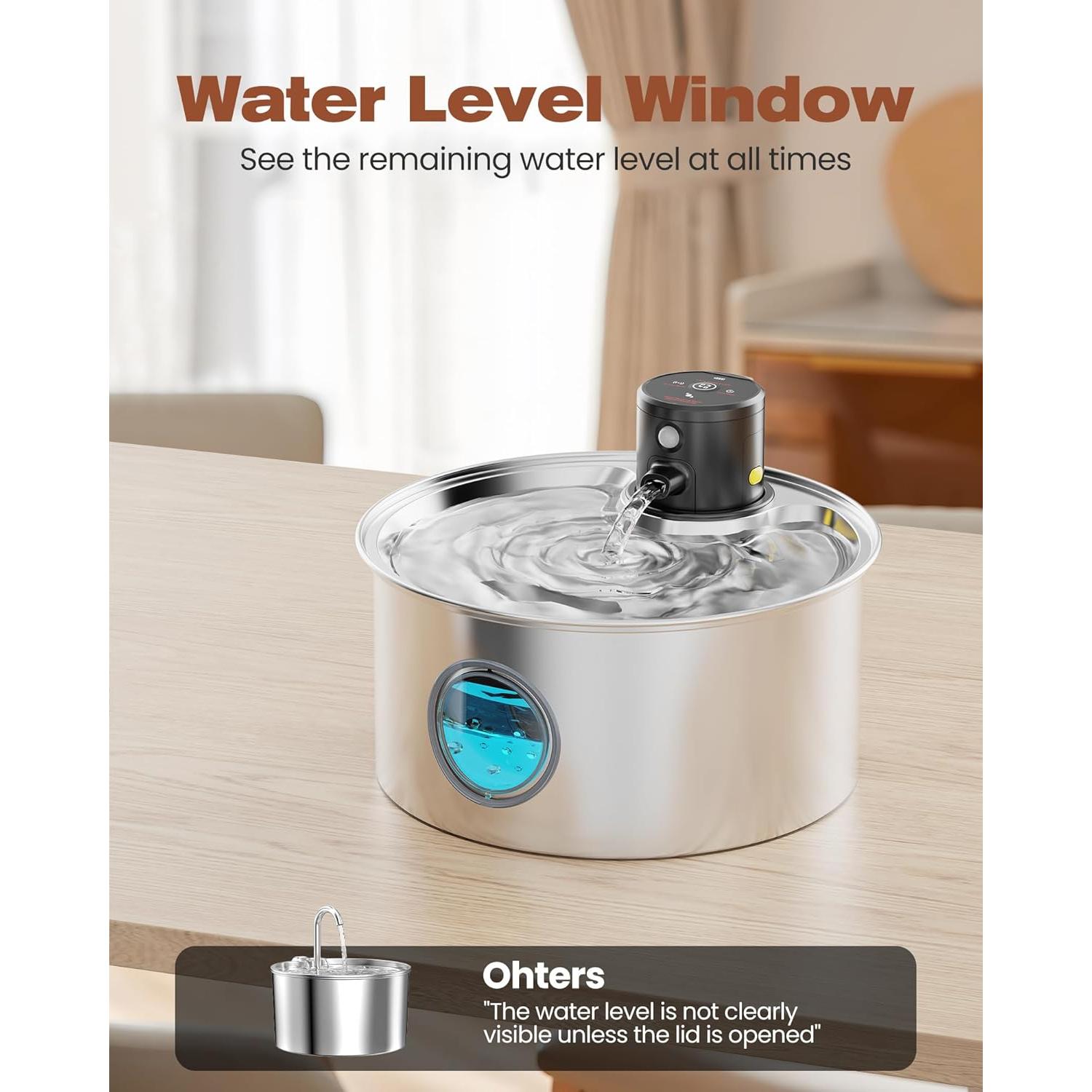 Fuente de Agua Inalámbrica para Gatos TOONIOOS 3.2L con Filtros