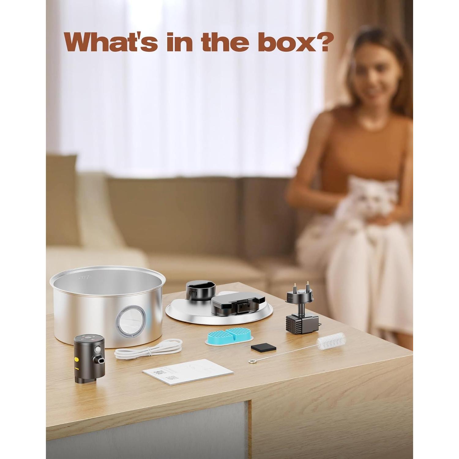 Fuente de Agua Inalámbrica para Gatos TOONIOOS 3.2L con Filtros