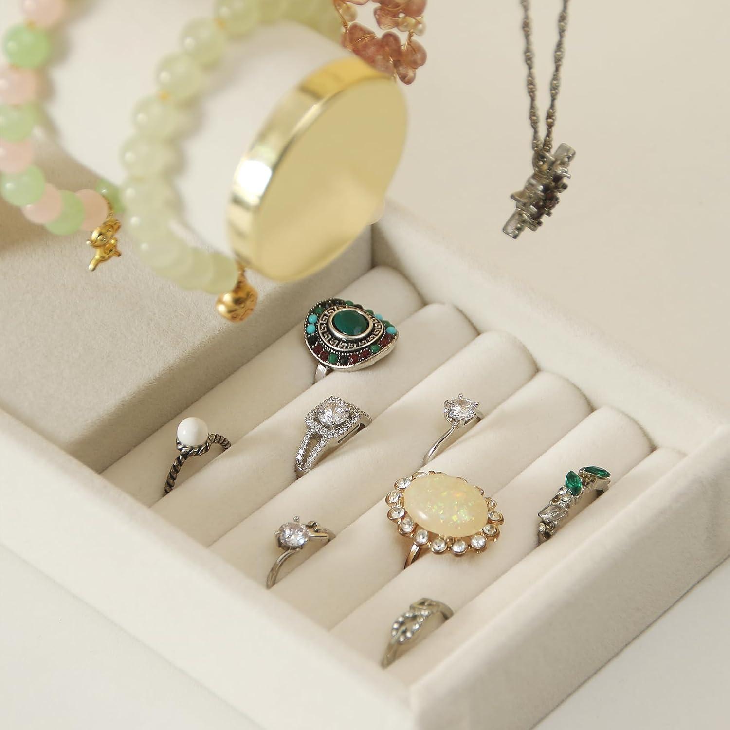 Soporte para Joyería Pangkeep 2 Niveles Beige con Bandeja