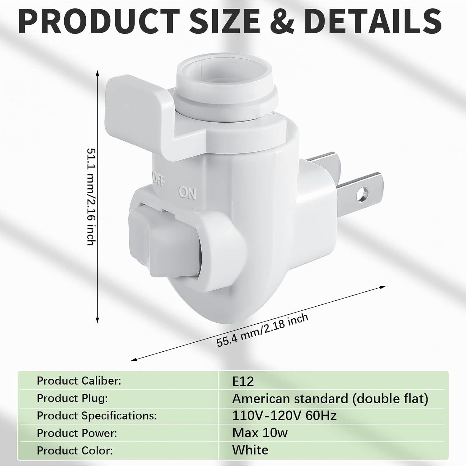 10 Juegos de Bases de Luz Nocturna Tuanse con Clip Enchufable