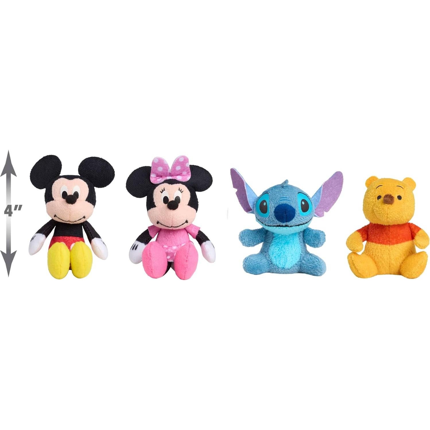 Disney Littlest Friends Plush 4-Pack, 3-inch Stuffed Animals, Kids Toys for Ages 3 Up by Just Play