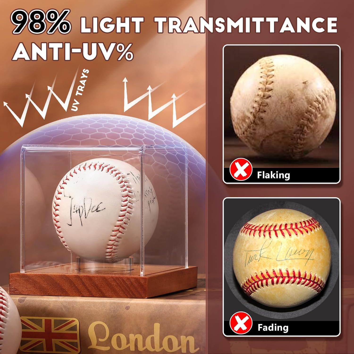 Estuche para Béisbol JupDec con Base de Madera - 10x10x10.5 cm