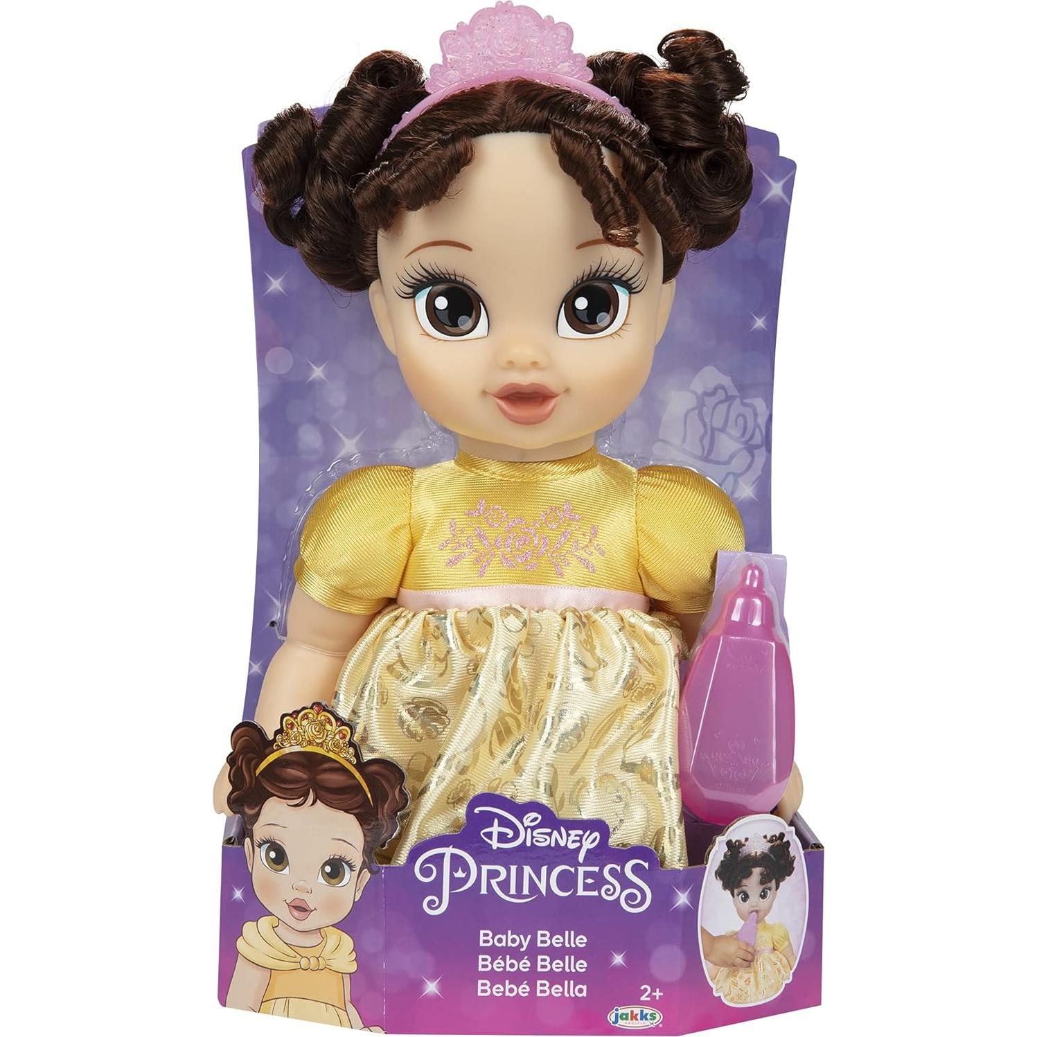 Muñeca Bebé Disney Princess Belle con Biberón y Tiara