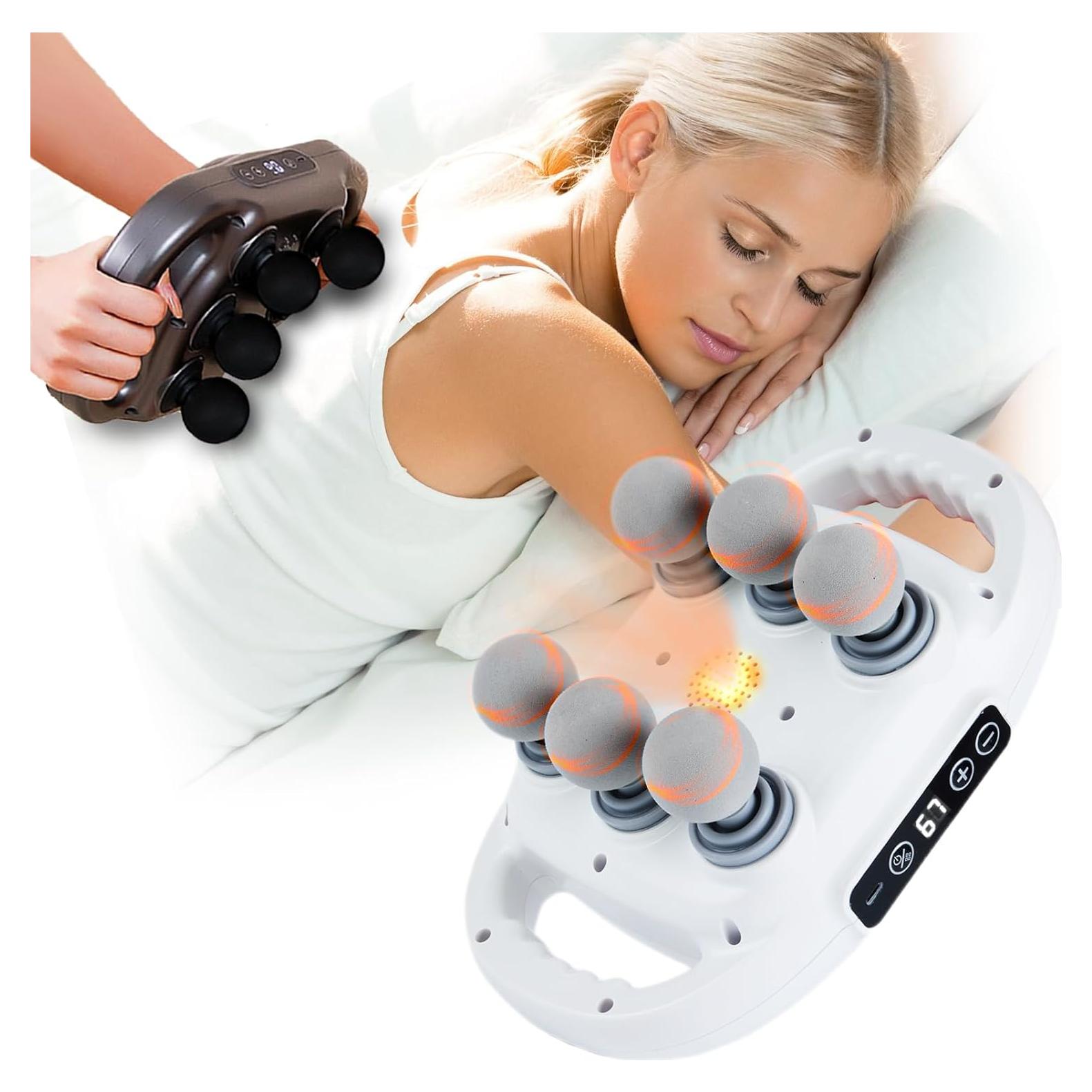 Pistola de Masaje UFFAE 6 Cabezas 9 Modos Alivio Muscular