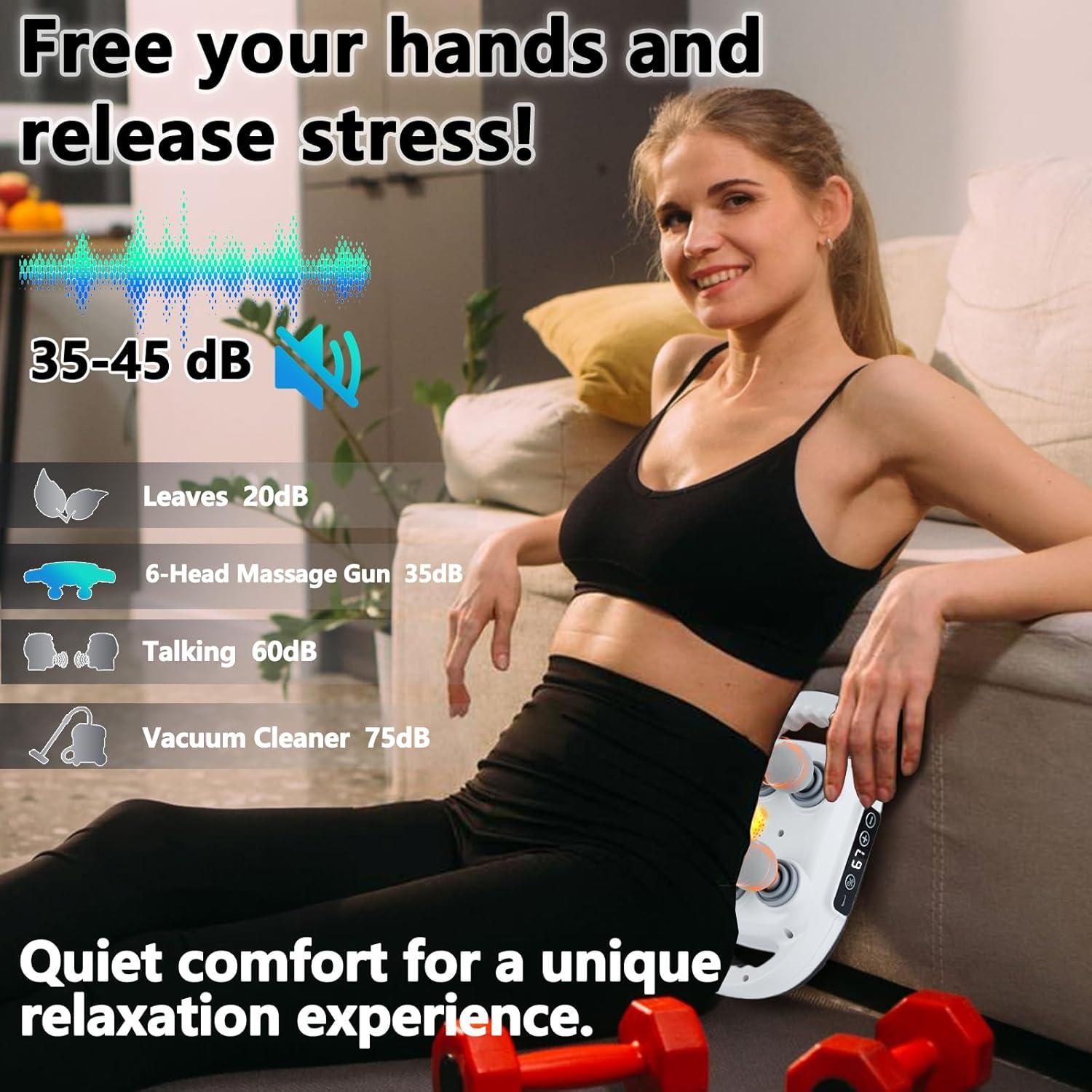 Pistola de Masaje UFFAE 6 Cabezas 9 Modos Alivio Muscular