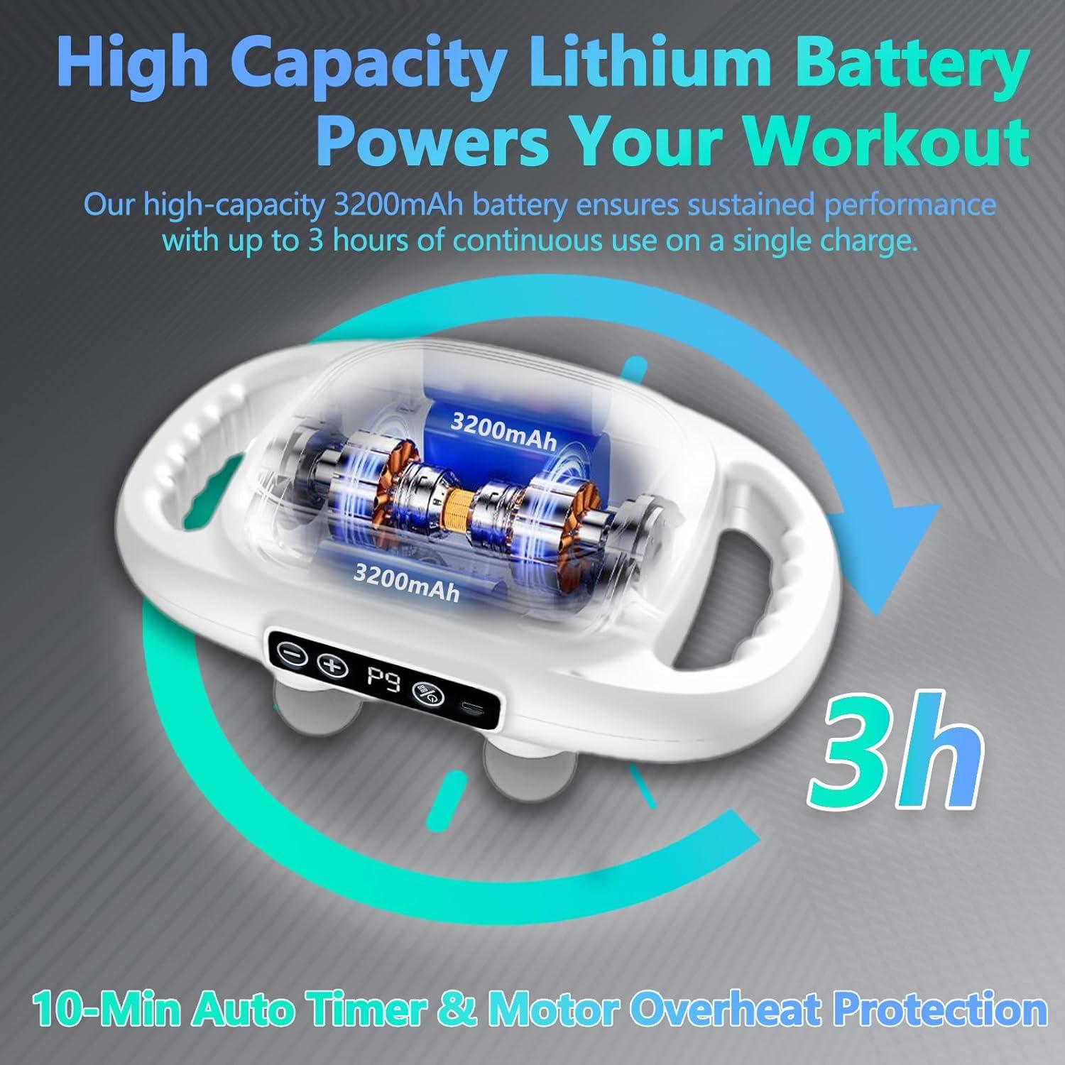 Pistola de Masaje UFFAE 6 Cabezas 9 Modos Alivio Muscular