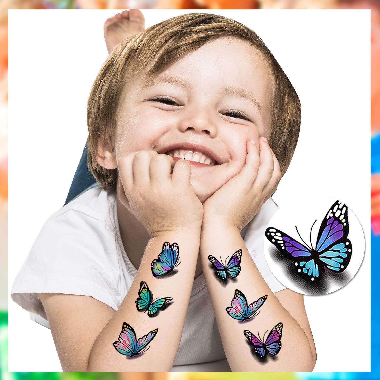 Tatuajes Temporales 3D Mariposas y Flores ZAUGONTW 126 Pcs