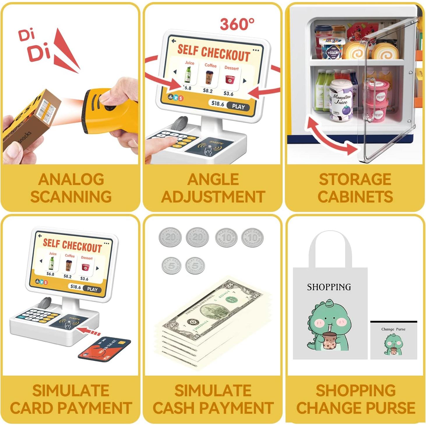 Juego de Caja Registradora POFJOEQ 48PCS para Niños