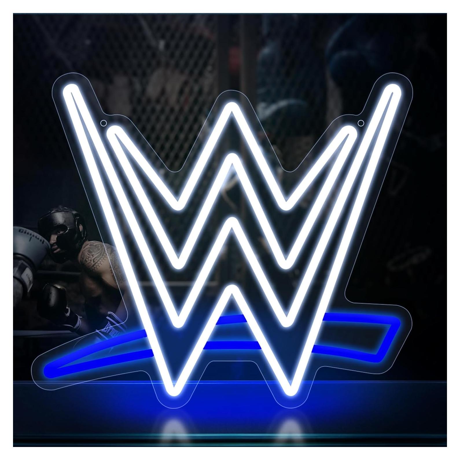 Luz de Neón LED Lucha Libre Optiacan 39.1x33 cm Azul Blanco