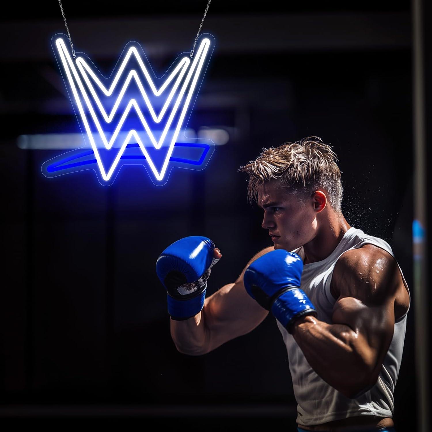 Luz de Neón LED Lucha Libre Optiacan 39.1x33 cm Azul Blanco
