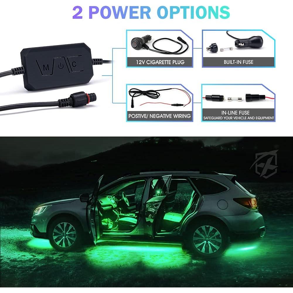 Kit de Luces LED RGB Xprite 8Pcs para Automóviles, Control APP